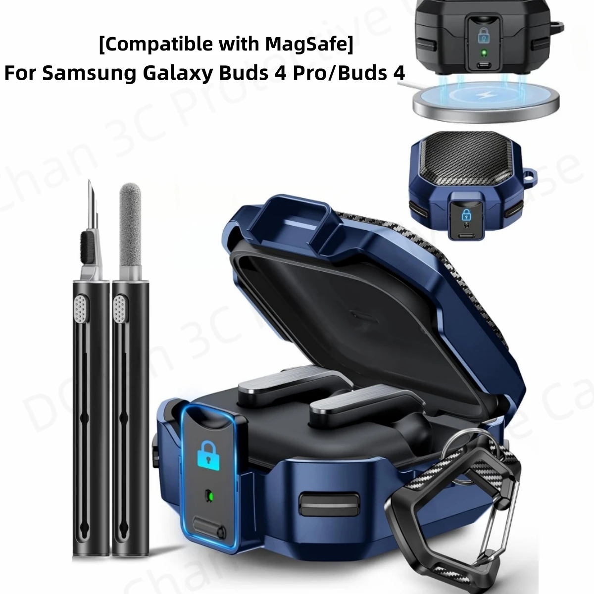 2026 Sicherheitsschutzhülle für Samsung Galaxy Buds 4 Pro/Buds 4 [Kompatibel mit MagSafe] mit Reinigungsset für Buds4 Pro Hülle Coque – Detail 1