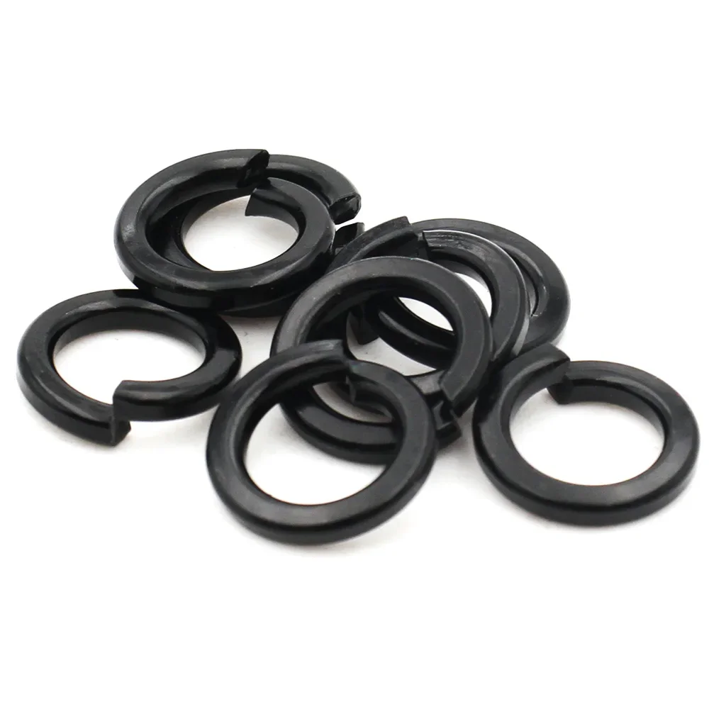 2-100cs M2 M2.5 M3 M4 M5 M6 M8 M10 M12 M14 M16 M18 M20 M22 M24 negro 304 arandela de bloqueo dividida de acero inoxidable junta