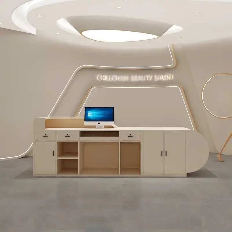 Home Makeup Desk Checkout Counter Beautician Reception Counter For Shop Pulpit For Church Cash Register Beauty Institute Point