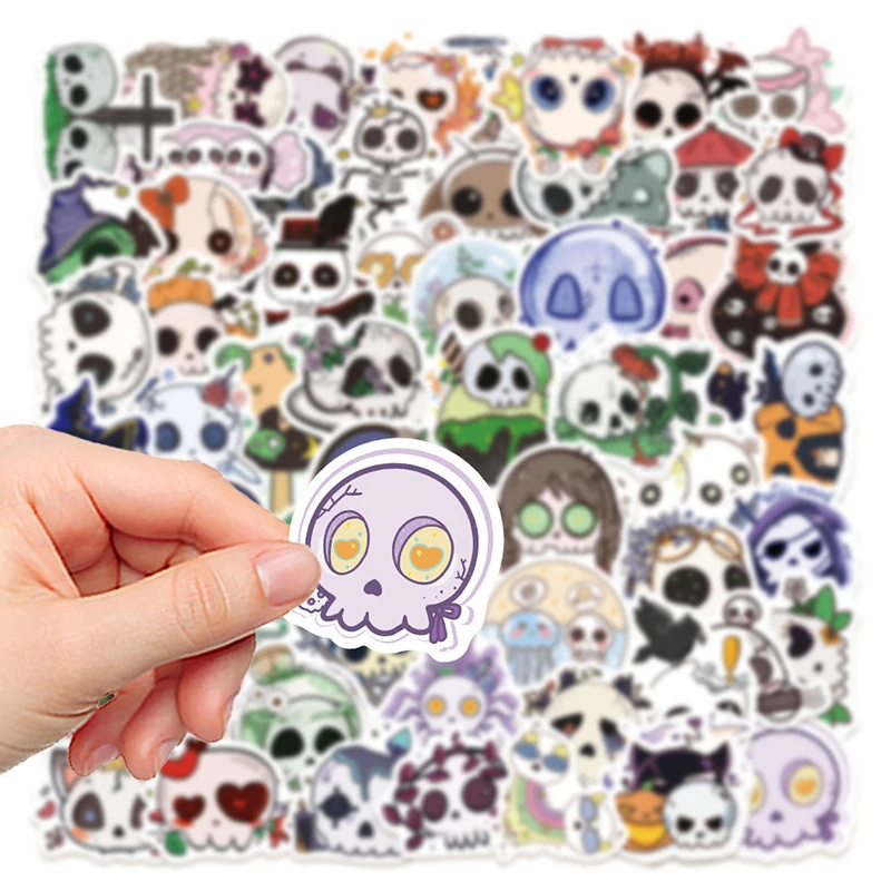 

50 шт., наклейки с героями мультфильмов на Хэллоуин, забавные наклейки с черепом, тематическое украшение для ноутбука, мотоцикла, скейтборда, телефона, граффити, наклейки, подарок