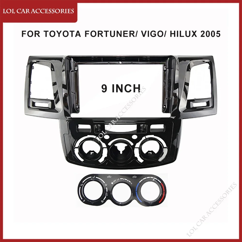 9 Inch For Toyota FORTUNER/ VIGO/ HILUX 2005-2008 Radio Car Android MP5 Player Casing Frame 2 Din Head Unit Fascia Stereo Cover