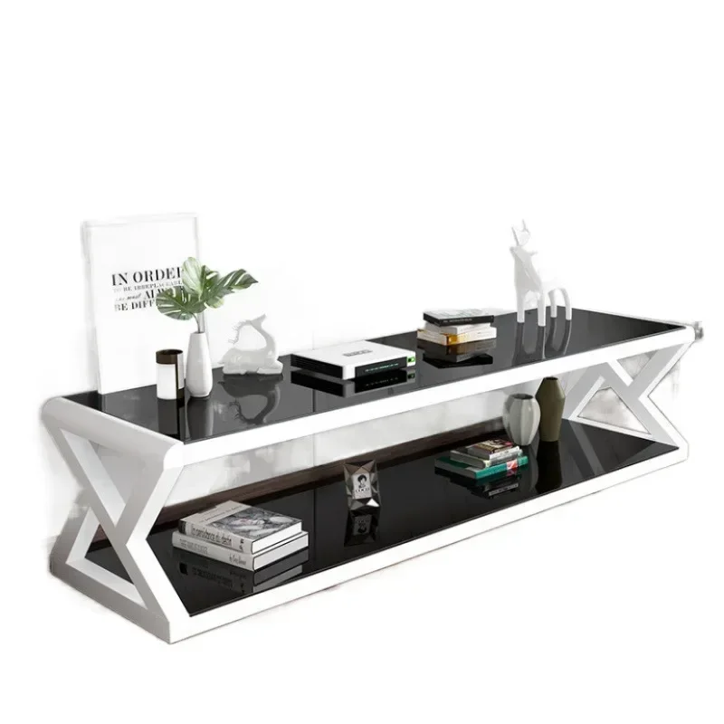 Living room TV cabinet Tempered glass Living room cabinet Simple modern coffee table