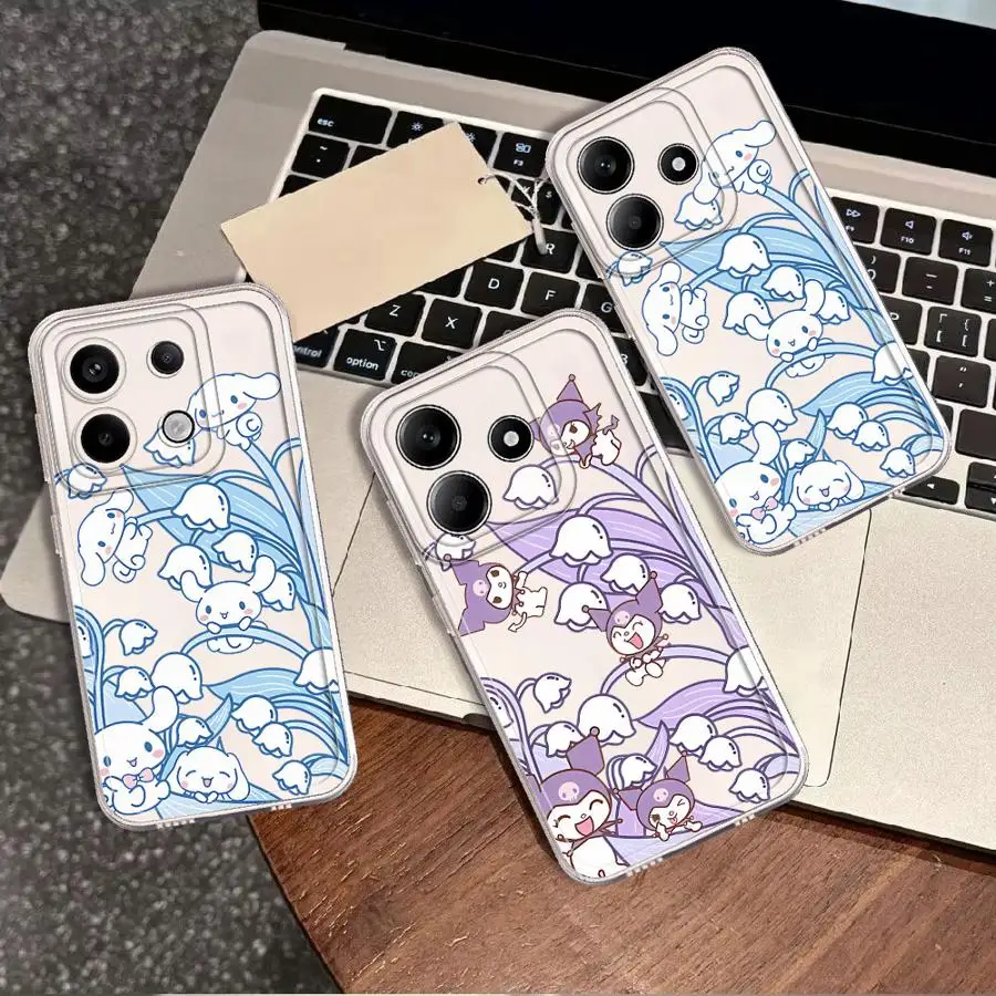 Sanrio Cinnamoroll Kuromi Clear Phone Cover Phone Case for Xiaomi Redmi Note 14 Pro Plus 11 13 12 10 11S 12S 10S A3x 13C A1 A2 view 2