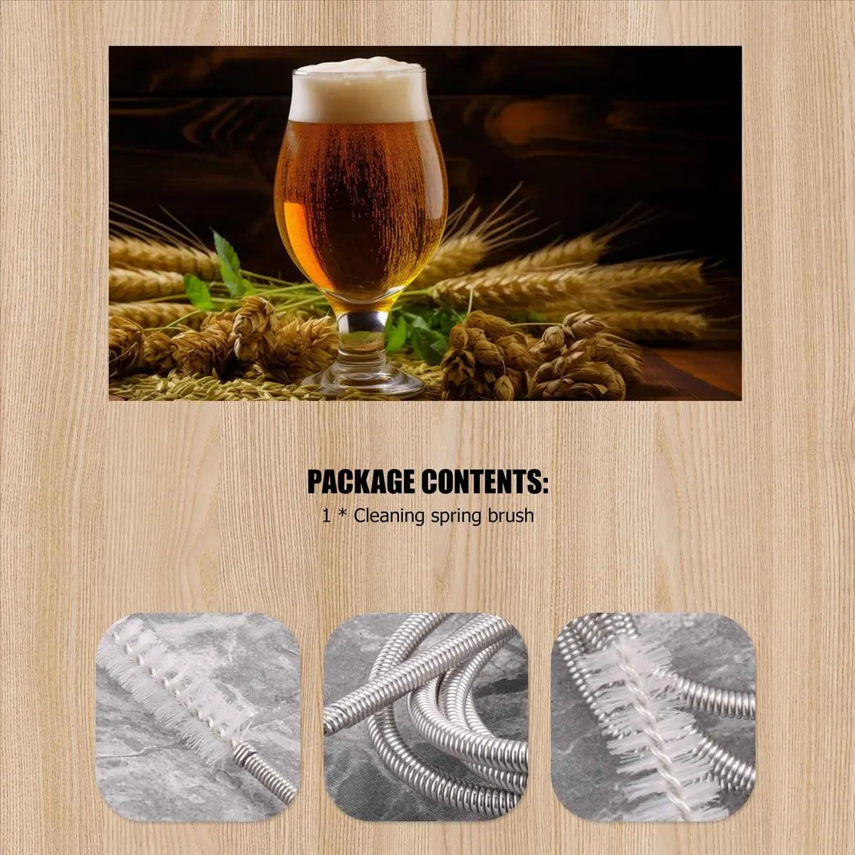 ABLG & 1.5M Inlet and Outlet Pipe Cleaning Spring Brush Long Brush Beer Fermentation Tank Tube Hose Cleaner