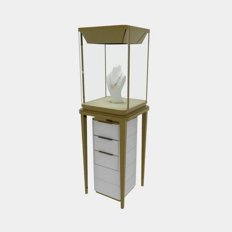 custom.Customized Modern High-End LED Lighting Spotlight Jewelry Eco-Friendly Retail Display Racks Pre-Assembled Easy Displa