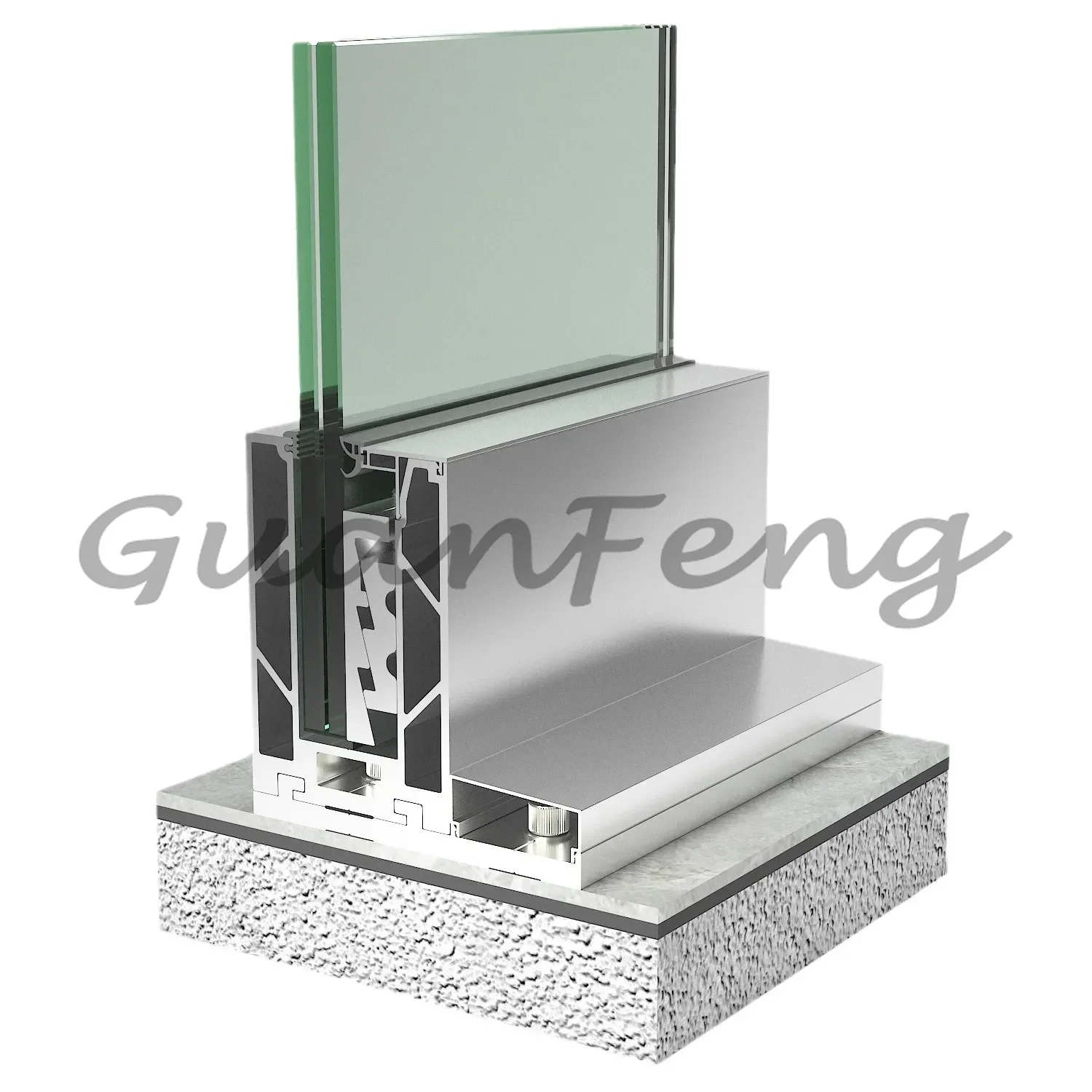 Frameless Full Glass Railing, Non-Open Safety Glass Guardrail for Balcony, Staircase, Villa, Swimming Pool & Shopping Mall