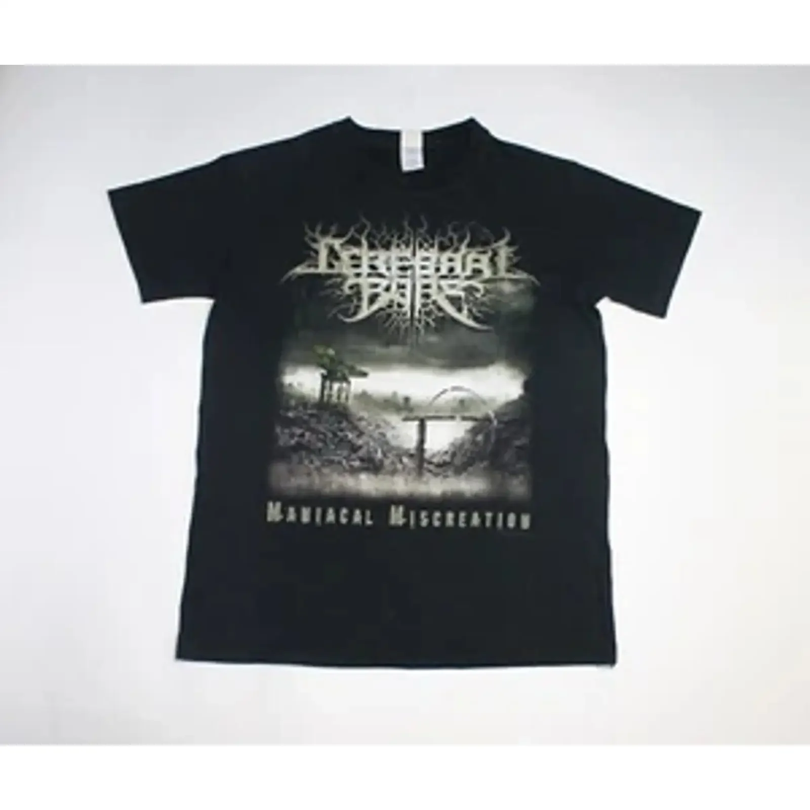 Cerebral Bore T Shirt Maniacal Miscreation Death Metal Band Men's M vintage Washed Top For Everyday Wear fashion Casual Unisex
