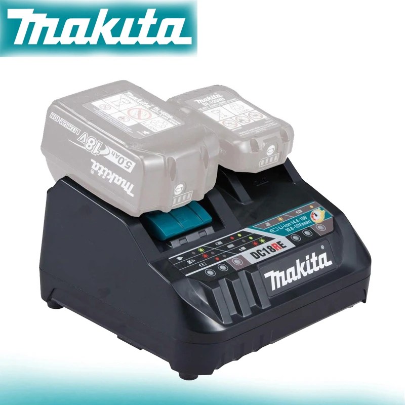 Makita DC18RE 18V LXT/12V MAX CXT Lithium‑Ion BatteryRapid Optimum Charger Dual Port Fast Charging Facilitate Tool Accessory