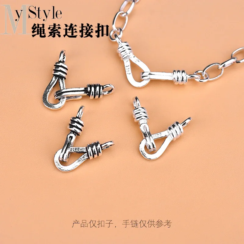 

S925 Sterling Silver question mark buckle connecting buckle rope tail buckle composite used handmade jewelry DIY accessory mater