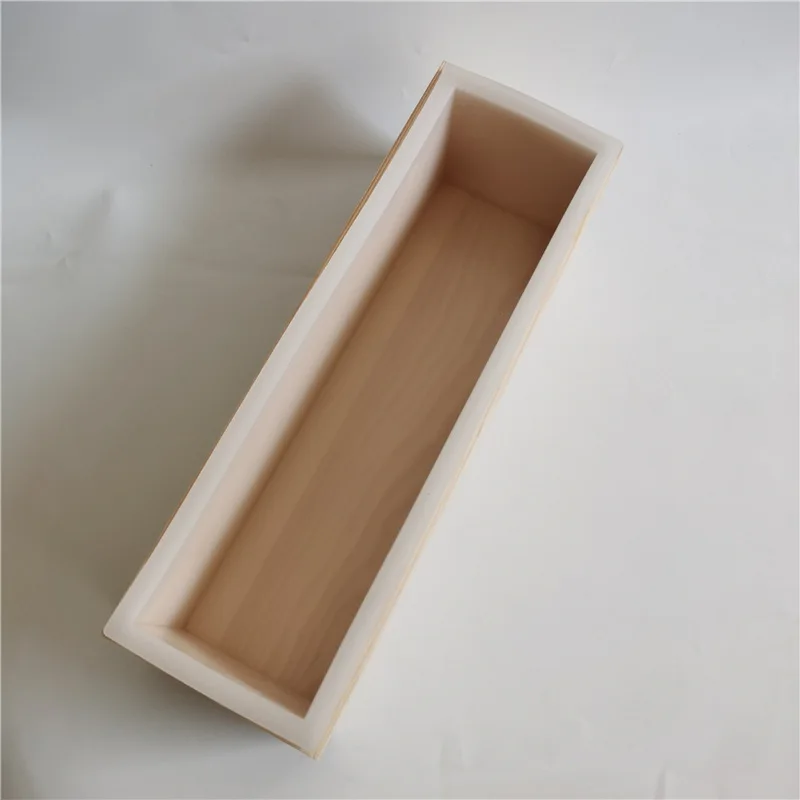 Manual soap mould wooden box silicone mould rectangular 1200ml soap mold