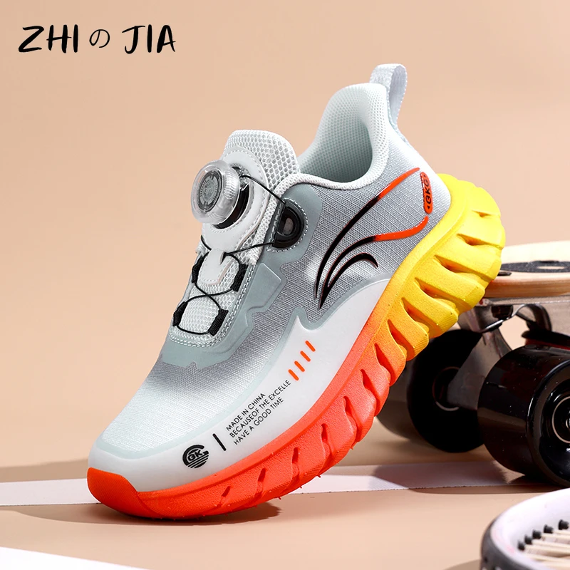 Autumn New Rotating Buckle Sneaker Children's Mesh Breathable Lightweight Running Shoes Boys and Girls Fashion Trend Shoes