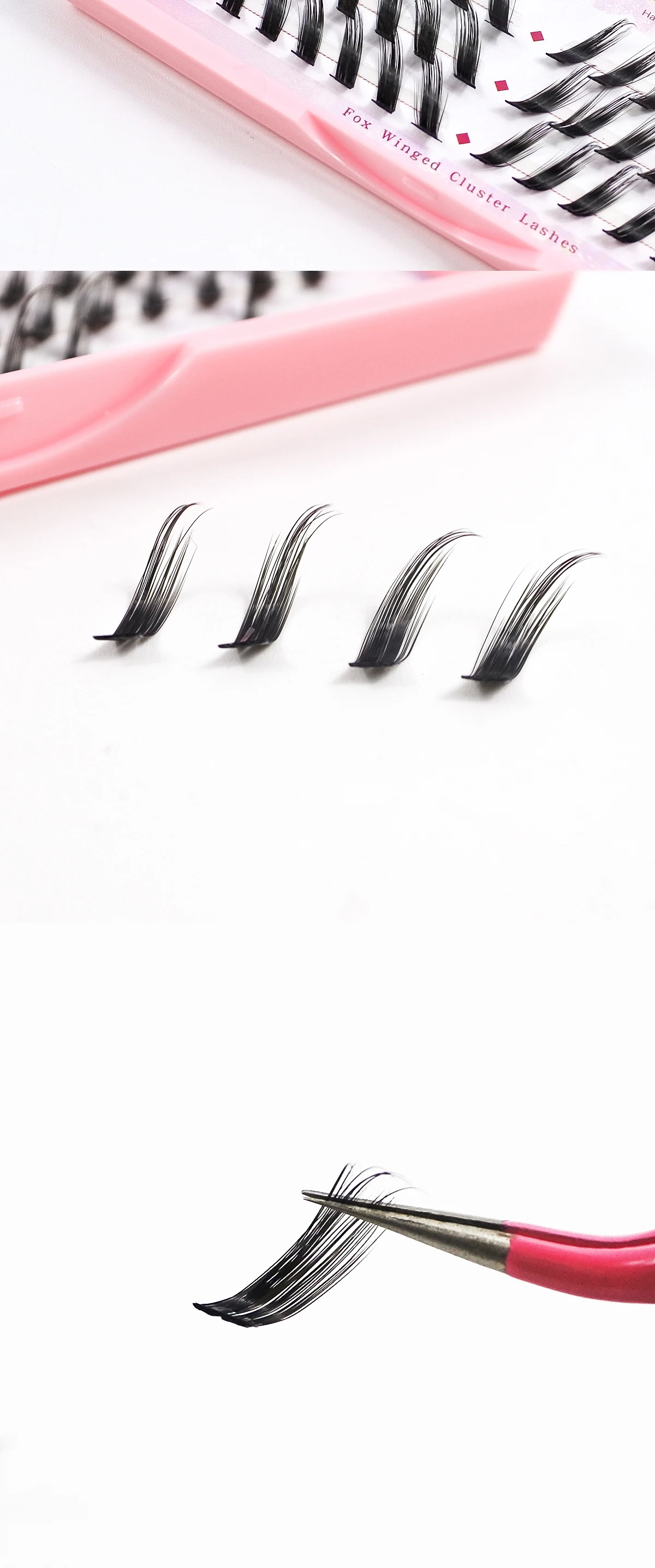 Fox Eye DIY Lash Clusters Korean Makeup Wholesale Winged Cat Eye DIY Cluster Lashes 2024 New Individual Eyelash