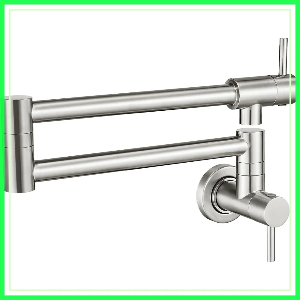 

Wall Mount Pot Filler Faucet Brushed Nickel Commercial Stove Faucet