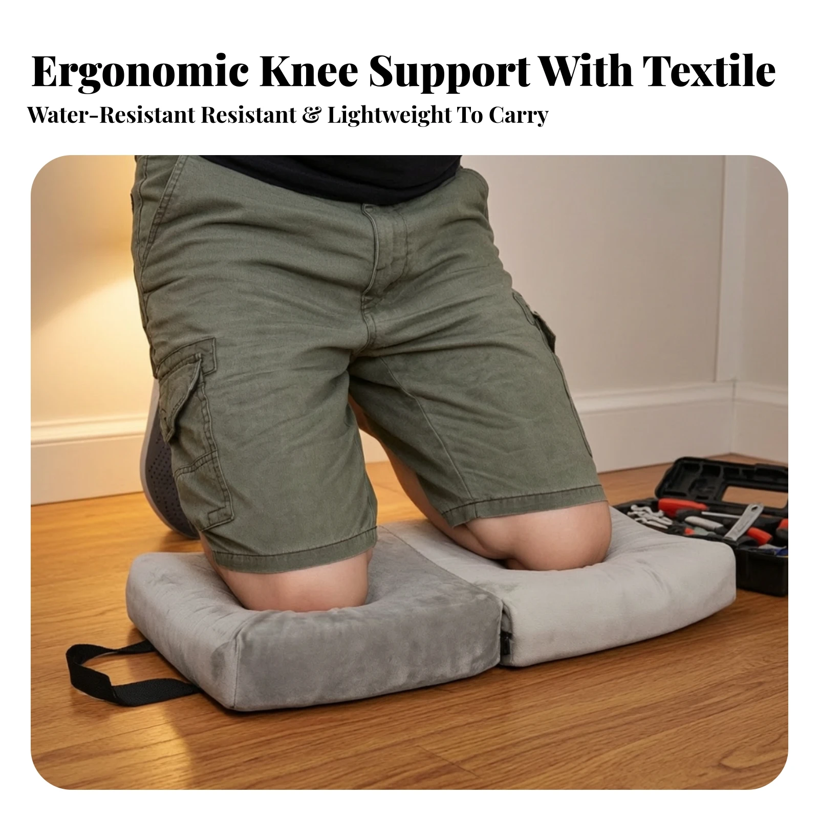 Memory Foam Kneeling Pad Lightweight Kneeling Pad with Carrying Straps Thick Cushioned Kneeler Portable Garden Kneeler