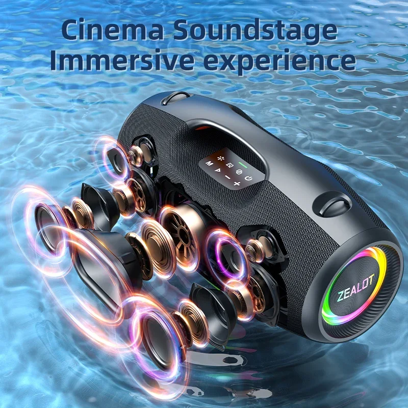 Zealot-S89 Portable Bluetooth Speaker 250W StormBox Blast Outdoor Wireless Speaker IPX6 Waterproof Party Camping Speaker 20H Pla