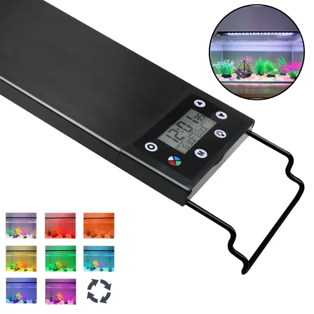 Wodoodporne oświetlenie LED do akwarium IP68, oświetlenie akwarium o pełnym spektrum z lampą do wzrostu roślin wodnych, 24/7 i 100 V-240 V, 30-60 cm
