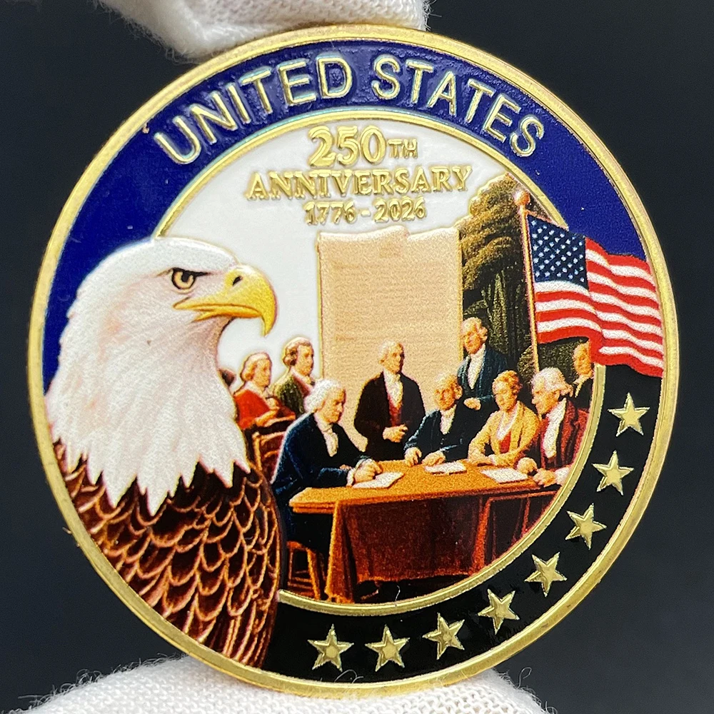 

United States 250th Anniversary Coin 1776-2026 Eagle & Historical Design Medal Sign The Declaration of Independence Coin Medal
