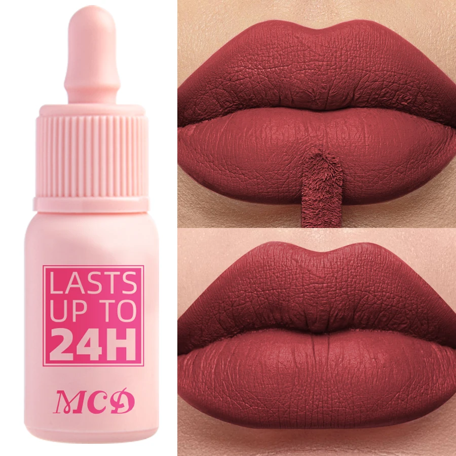 19 Kolorów Nieprzywierający Płynny Matowy Lakier do Ust z Aksamitnym Satynowym Połyskiem, Wodoodporny Tint do Ust, Makijaż dla Kobiet, Prezent, Kosmetyki do Ust
