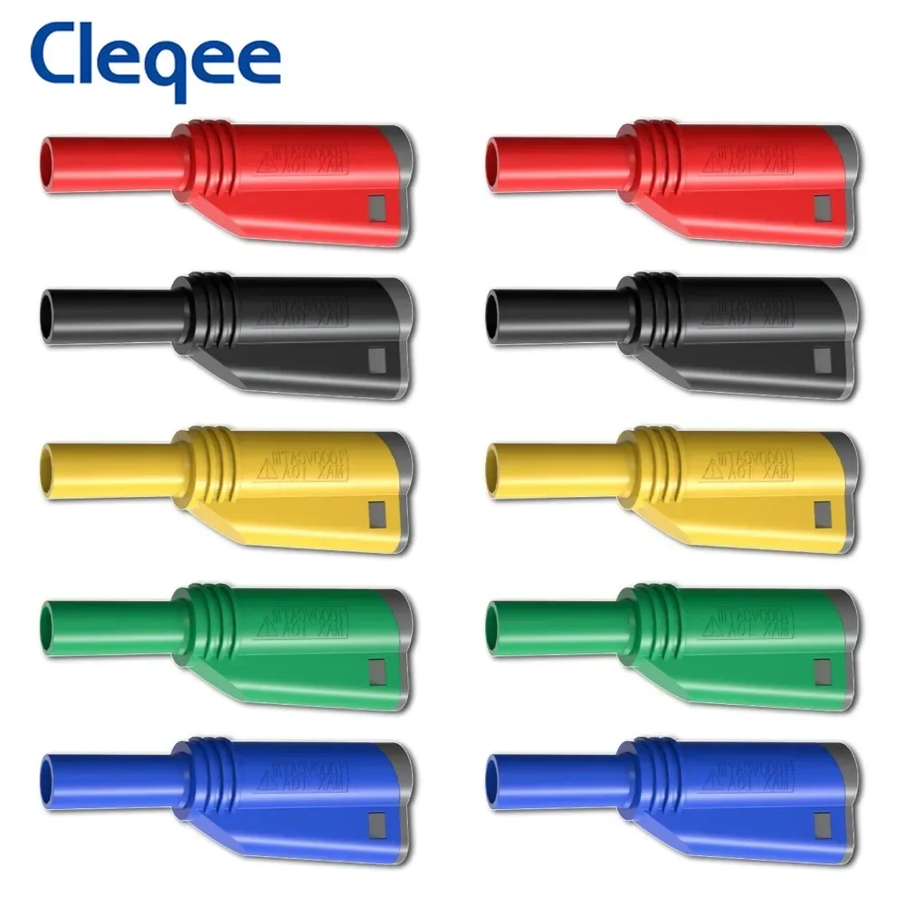 Cleqee P3005 High Quality 4mm Stacking Safety Banana Plug Welding-free Multimeter Connector Welding/Assembly for Electrical Test