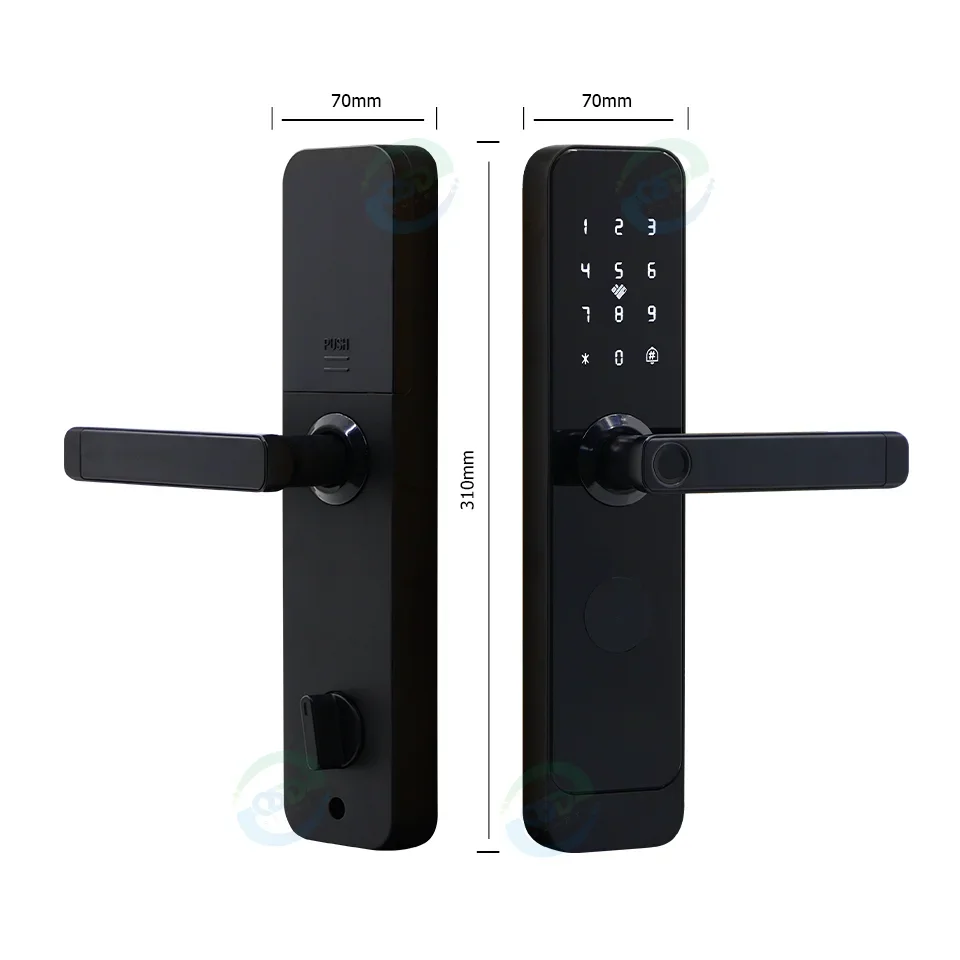 003 Waterproof Tuya Smart Lock Front Door TTlock WIFI Aluminum Fingerprint Recognition Keyless Electronic Handle Smart Door Lock