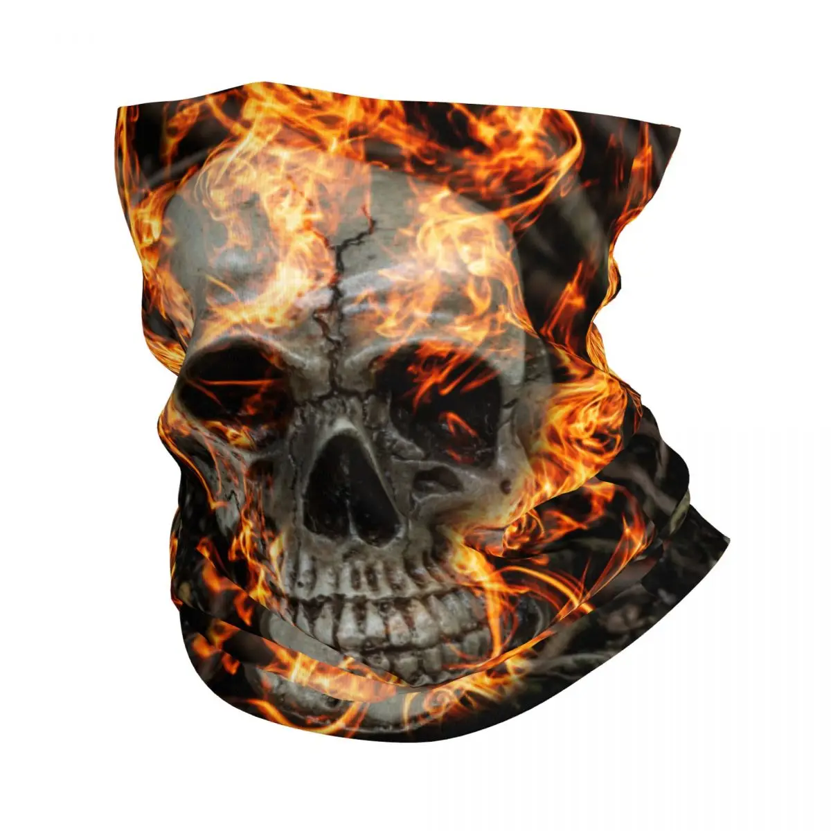 Fire Skull Scarf Neckerchief Neck Face Mask Polyester