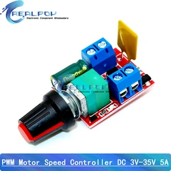 5A Voltage Regulator Mini PWM DC Motor Speed Controller 3V-35V Speed Regulator Control Switch LED Dimmer DC 5V 12V 24V