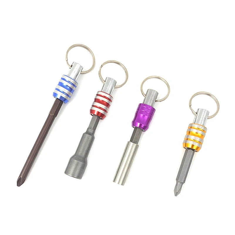 Keychain Extension Bar Stainless Steel Screwdriver Bits Holder Set Portable Bar Dropship