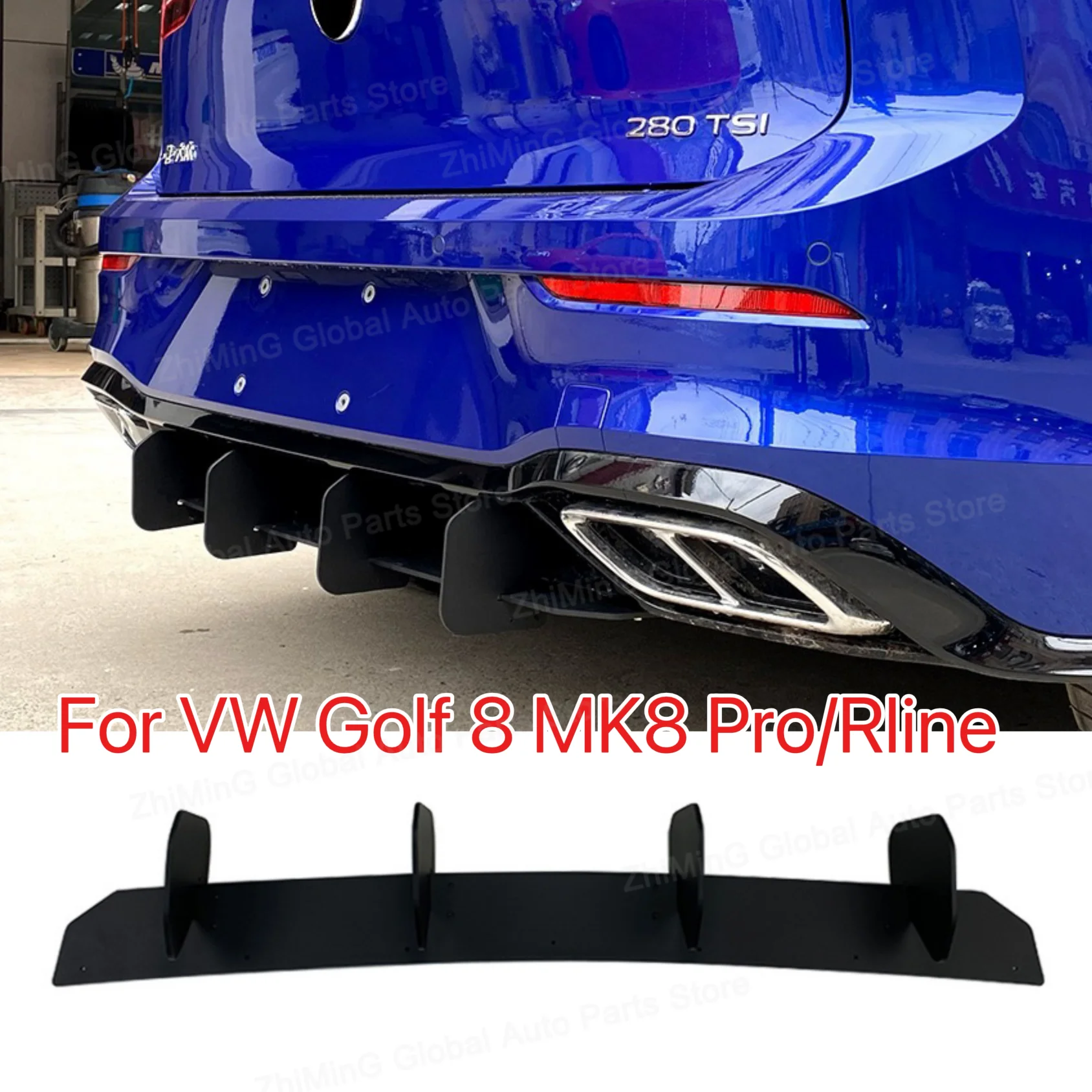 

Car Rear Bumper Diffuser Rear Side Splitters Spoiler Lip Auto Accessories Decorative Protection For VW Golf 8 MK8 Pro/Rline