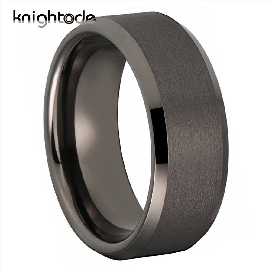 Fashion Gunmetal Color Tungsten Carbide Rings for Men Women Engagement Wedding Band Can Engraving Name Date Comfort Fit