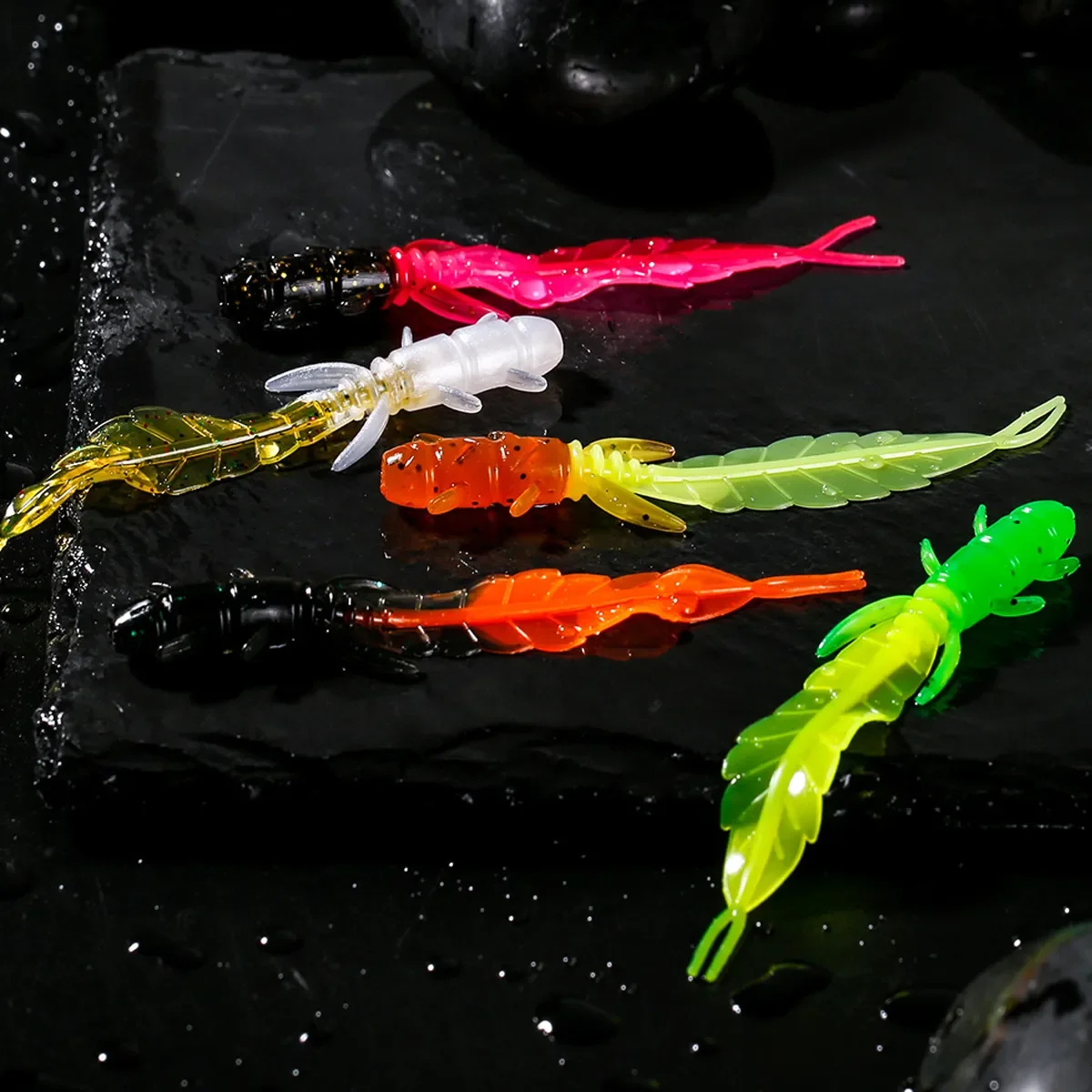 30pcs/lot Soft Bait for Lure Swimbait Artificial Worm Baits 75mm 1.32g With Box Trout Lure Silicone Freshwater Saltwater Pesca
