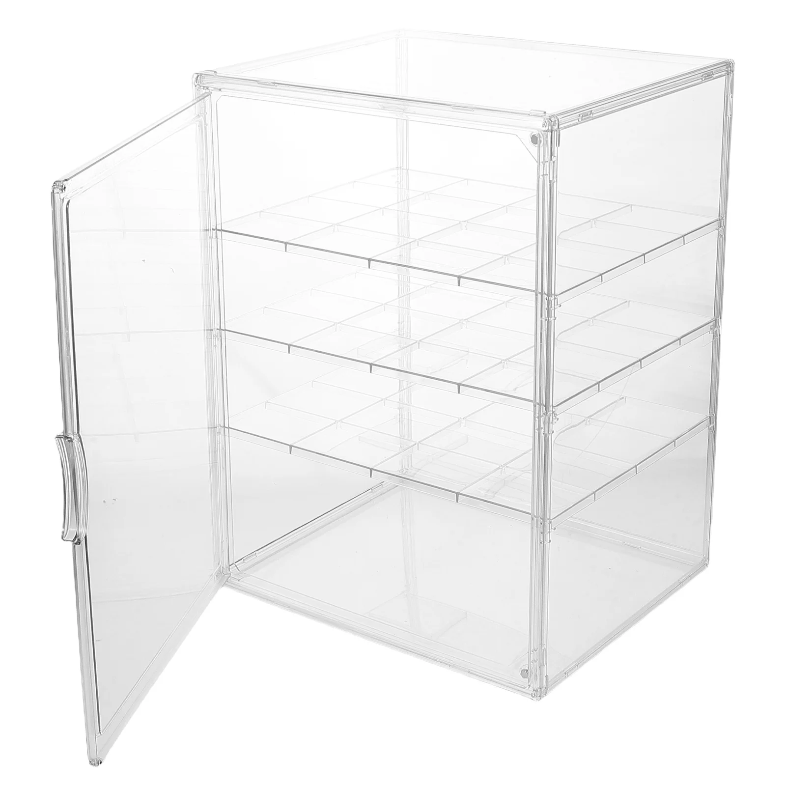 

Bakery Display Case Countertop 4-Layer Adjustable Clear Pastry Bread Box Transparent Cake Muffin Cookie Storage
