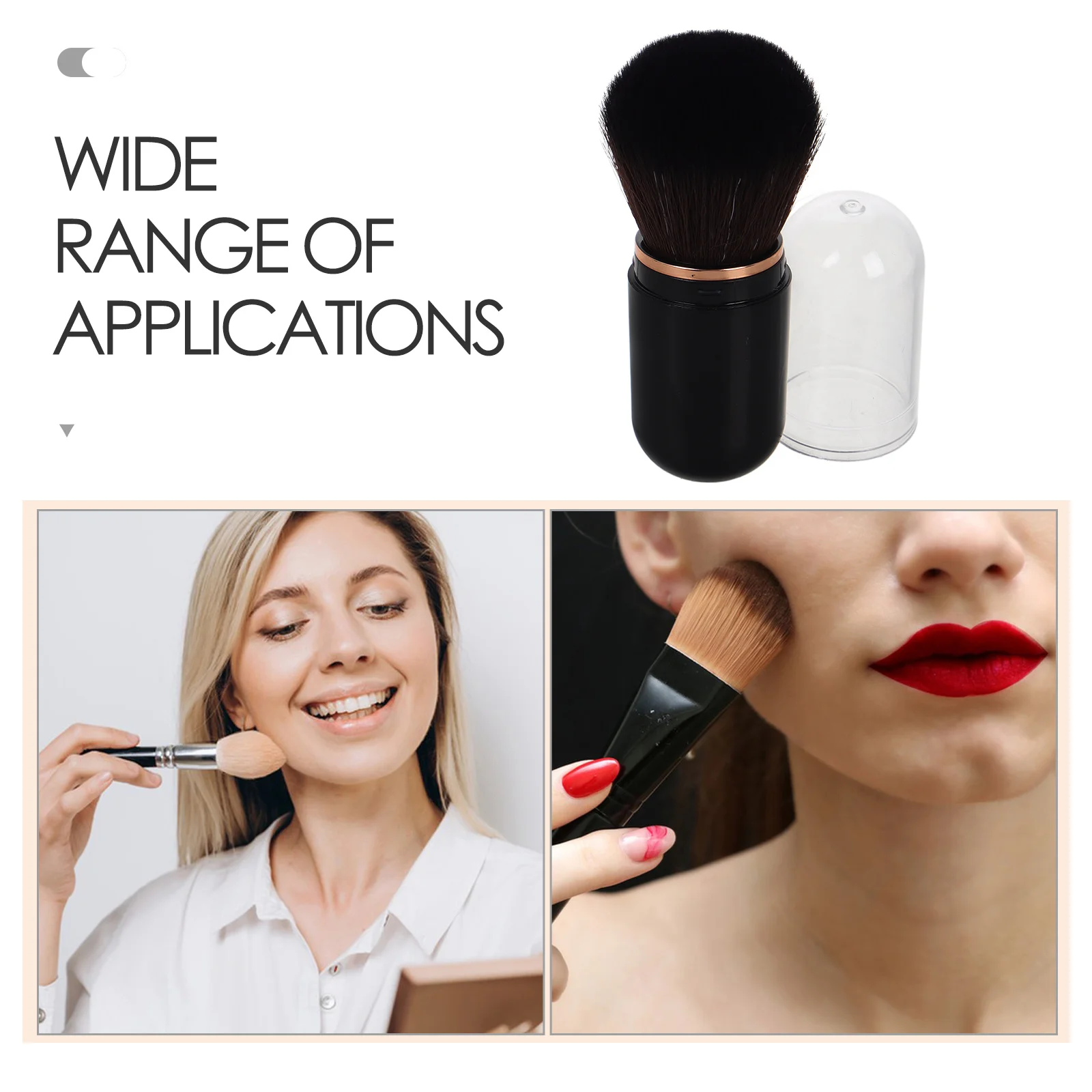 Makeup Brush Retractable Foundation Powder Blush Mini Portable for Cheeks Travel Soft Bristles Multifunctional tiny blush