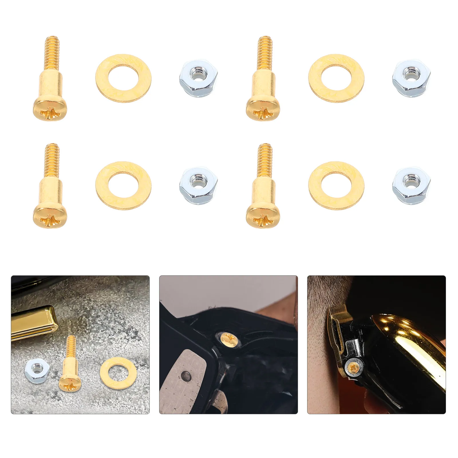 

10 set Hair Trimmer Screws Replacement Set Precision Adjustment Rod Fixing Nuts Gaskets For Clipper Stability Precision Cutting