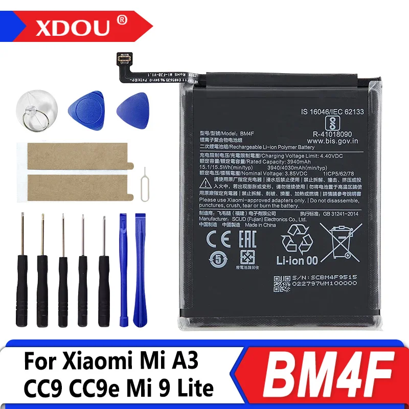 

Совершенно новый аккумулятор BM4F 4030 мАч для Xiaomi Mi A3 CC9 CC9e Mi 9 Lite, высококачественные сменные аккумуляторы для телефона + инструменты