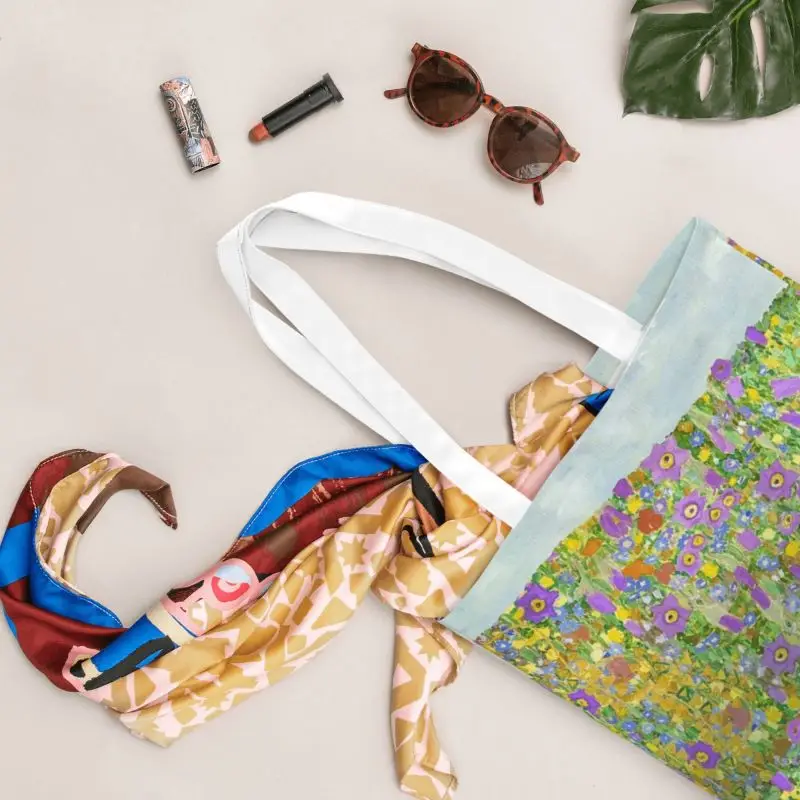 Gustav Klimt, Vienna Tote bag fashion shoulder bag canvas handheld folding bags women's casual large capacity shopping bag