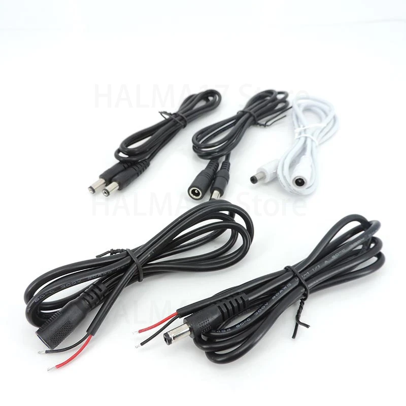 5.5mm x 2.1mm DC male to female male Extension Cable 1m Jack Plug Connector Wires For CCTV AC Power Adapter J17