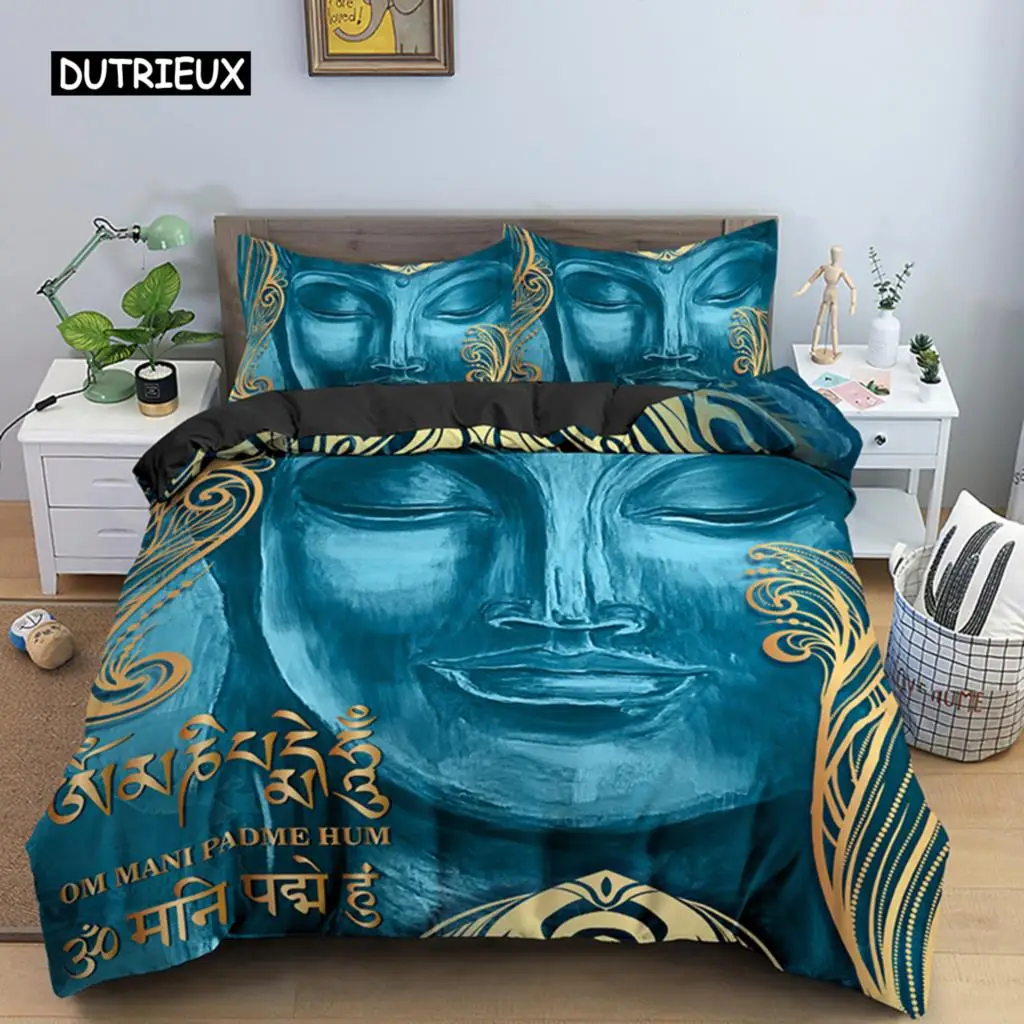 

Family Buddha Bedding Set Mandala Quilt Cover Luxury Twin King Size Bed Sets Bohemian Bedclothes 2/3pcs With Pillowcase