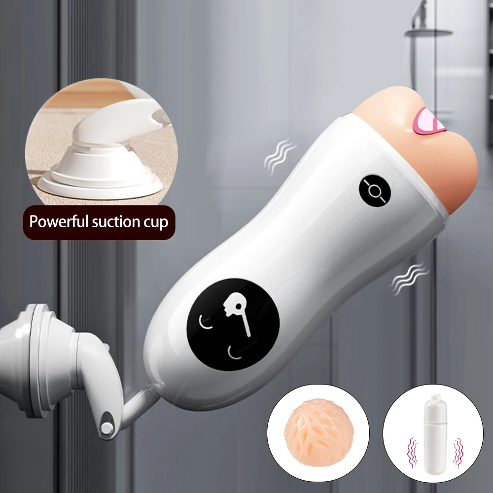 Suction Cup Masturbation Cup with Realistic Texture Penis Trainer Endurance Control Sex Toy for Men view 2
