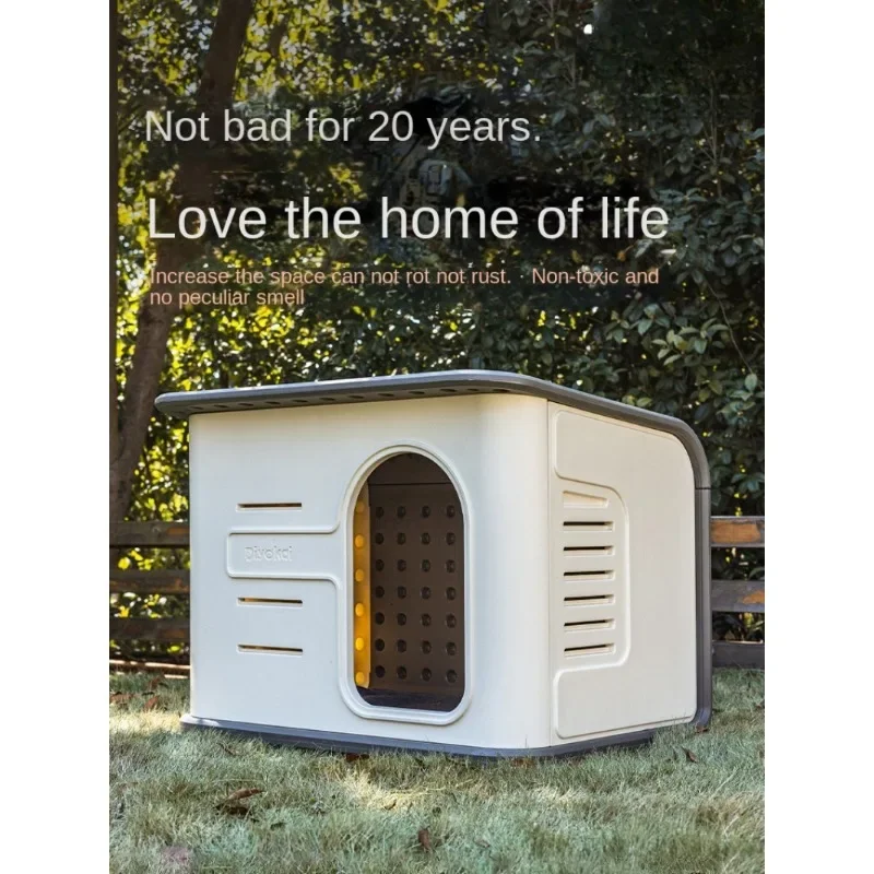 

Outdoor Dog House Villa, Four Seasons General, Half-Enclosed, Fall/Winter Warmth, Small to Medium-Sized Dogs