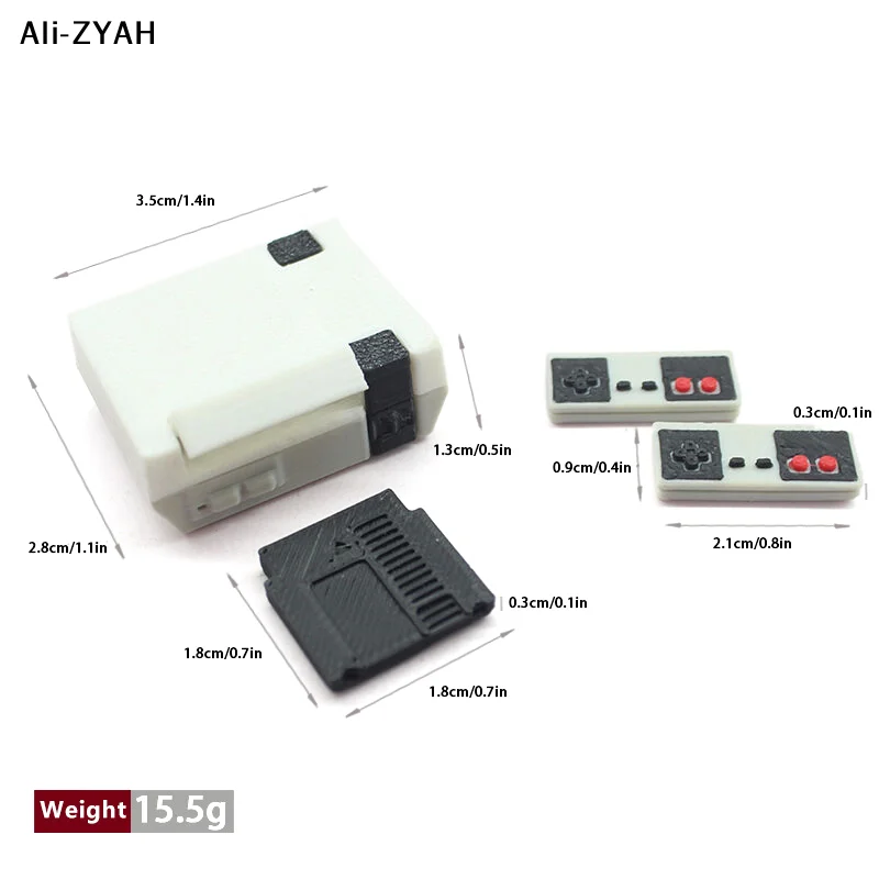 【Z】Dollhouse Host+Game Card+2 Controllers Mini Toys Model Gamepad Simulation Wireless Game Controller Doll House Accessories