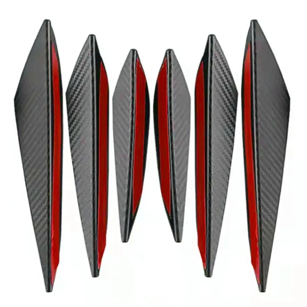 

6 шт., защитная полоса для переднего бампера автомобиля, прочный бампер из ПВХ, разделитель для губ, плавники, чехол для предотвращения столкновений, автоаксессуары