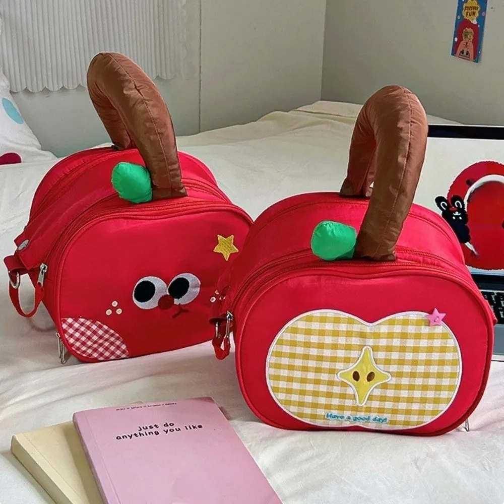 Armazenamento frutas xadrez saco de maquiagem alça portátil à prova dwaterproof água saco da câmera multifuncional grande capacidade viagem recipiente cosmético