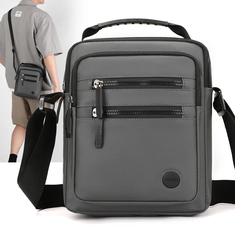 

Мужская деловая сумка через плечо, вертикальная, на одно плечо, для путешествий на природе, с мягкой ручкой, в повседневном стиле, из полиэстера