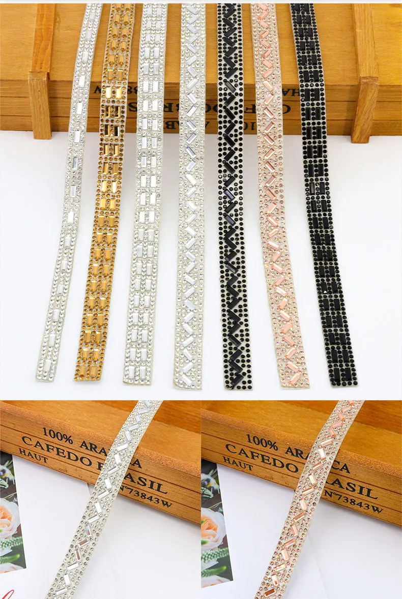 10 Stück Strassbänder Rolle Diamant funkelndes Banding Party Geschenk Trim Dekoration DIY Handwerk selbstklebende Strass Aufkleber – Detail 1