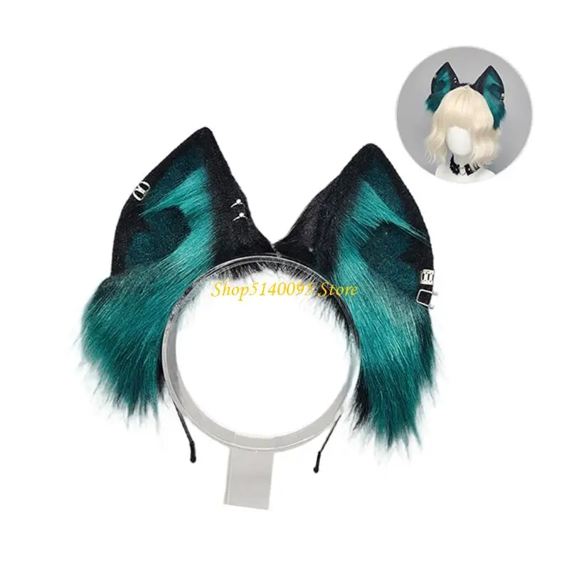 DXAE – bandeau d'oreille en peluche pour femmes filles, cerceau d'oreille pliable pour jeux rôle animés accessoires