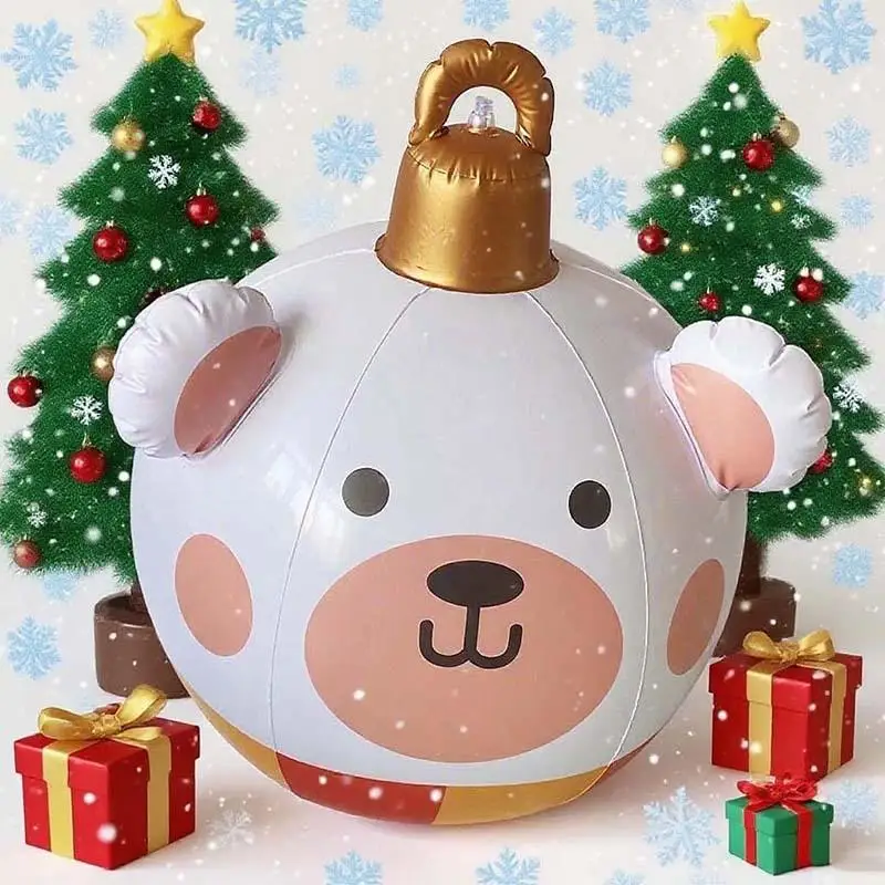 

1 Piece PVC Giant Big Large Balls 60cm Outdoor Christmas Inflatable Bear Ball Xmas Decoration Toy Ornament