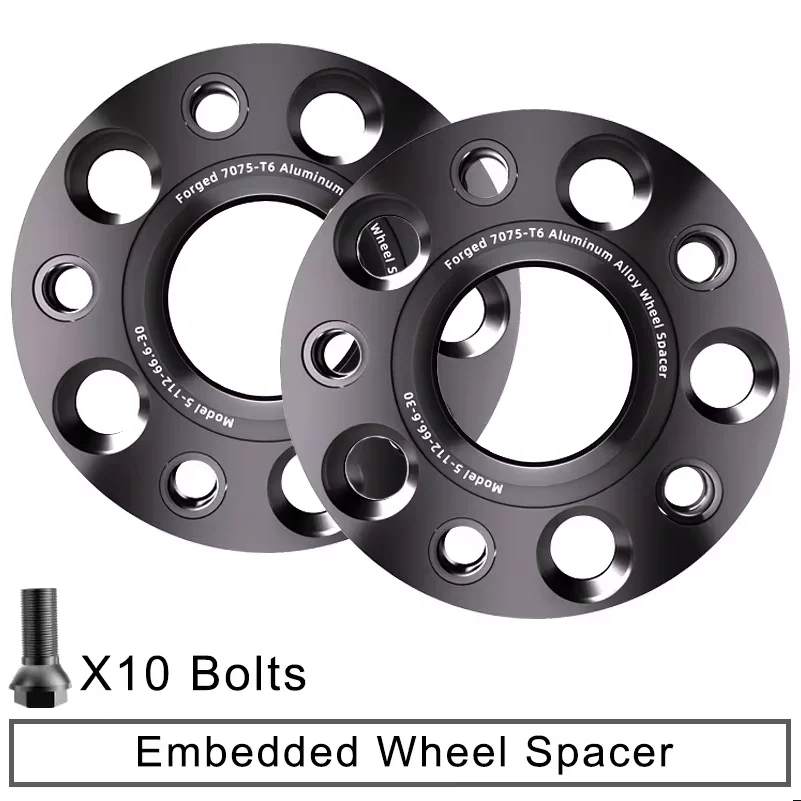 2pcs 5x112 CB 66.6mm M12 x 1.5 For KG Mobility Korando / Tivoli Flange Plate T6-7075 Wheel Spacers Aluminum Hub Widened Adapter