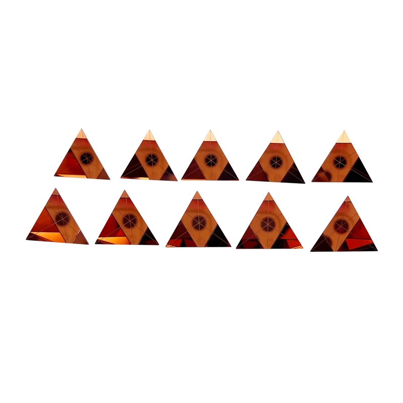 

10pcs Copper Coated Triangular Pyramid Prism Plated Trihedral Retroreflector