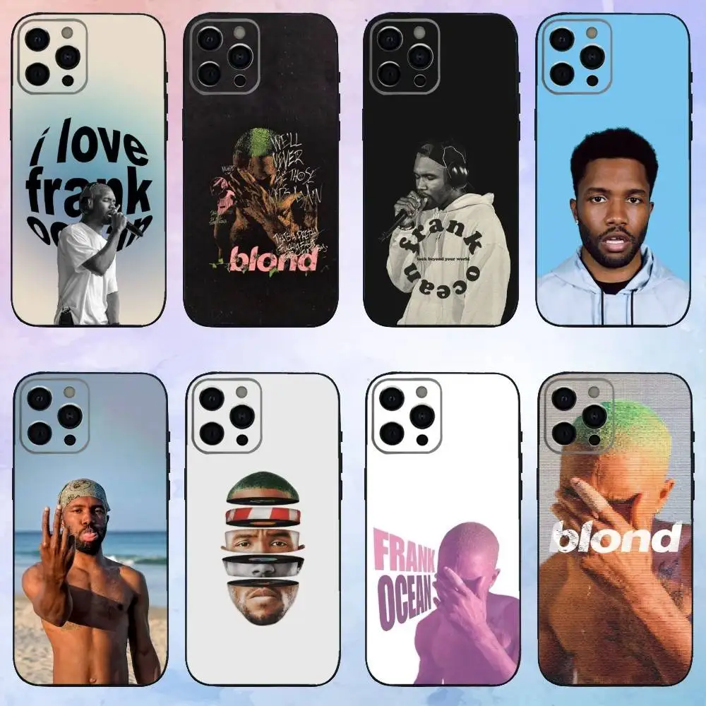 

Cool F-Frank O-OCEAN Singer Phone Case For iPhone17,16,15,14,13,12,11 Plus,Pro Max Soft Black Cover