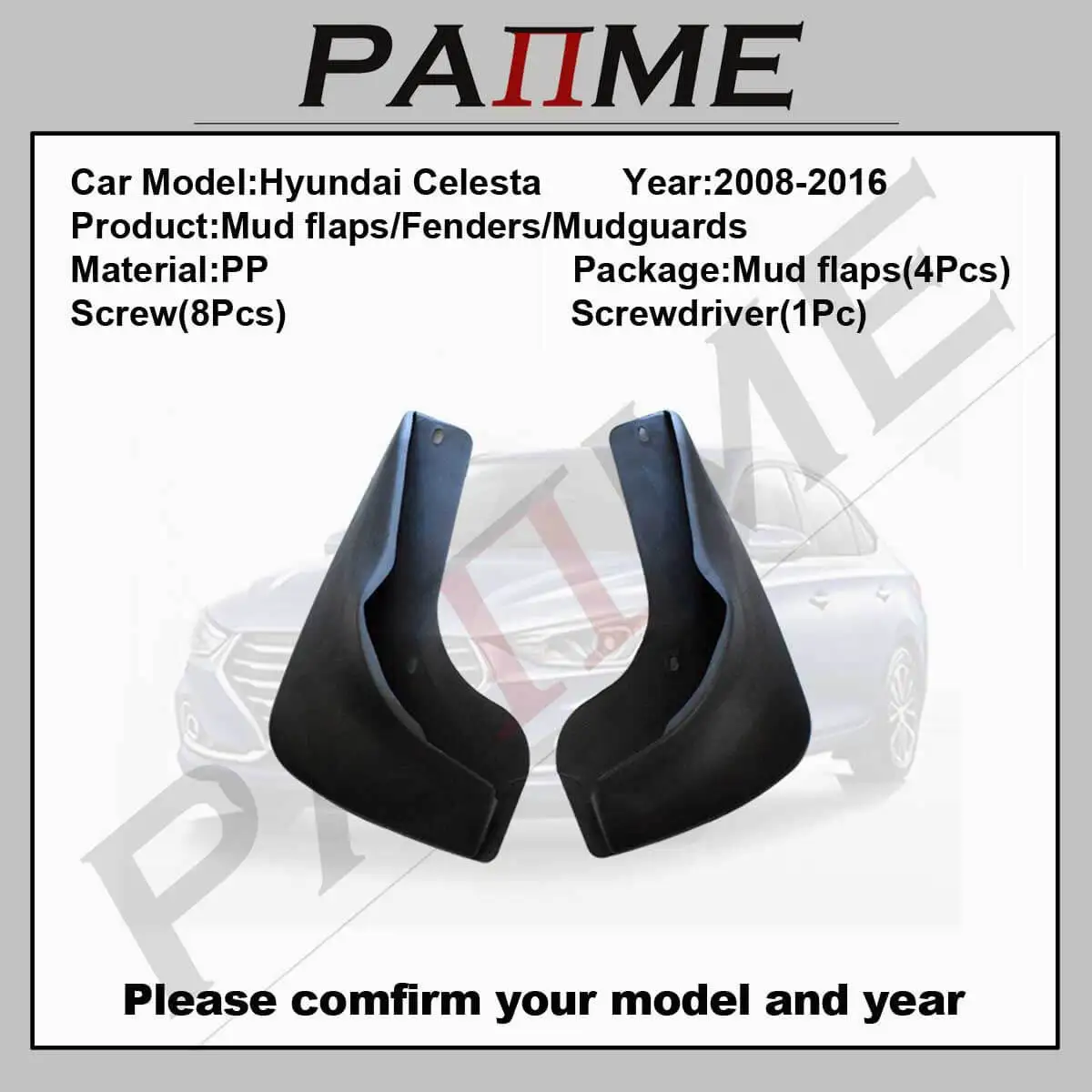 Car MudFlaps For Hyundai Celesta 2008-2016 4pcs/Set Molded Splash Guards Front Rear Mud Flap Mudguards Fender YC102070